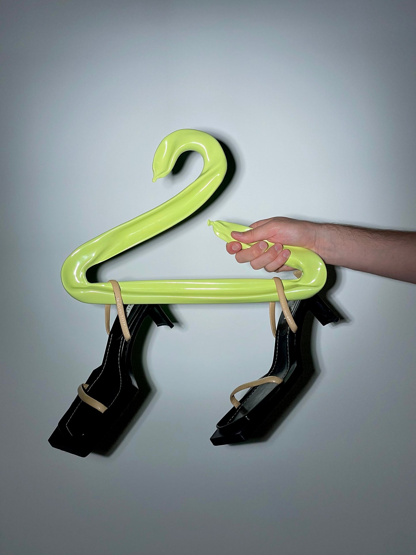 Deflated Balloon Hanger Sunny Lime